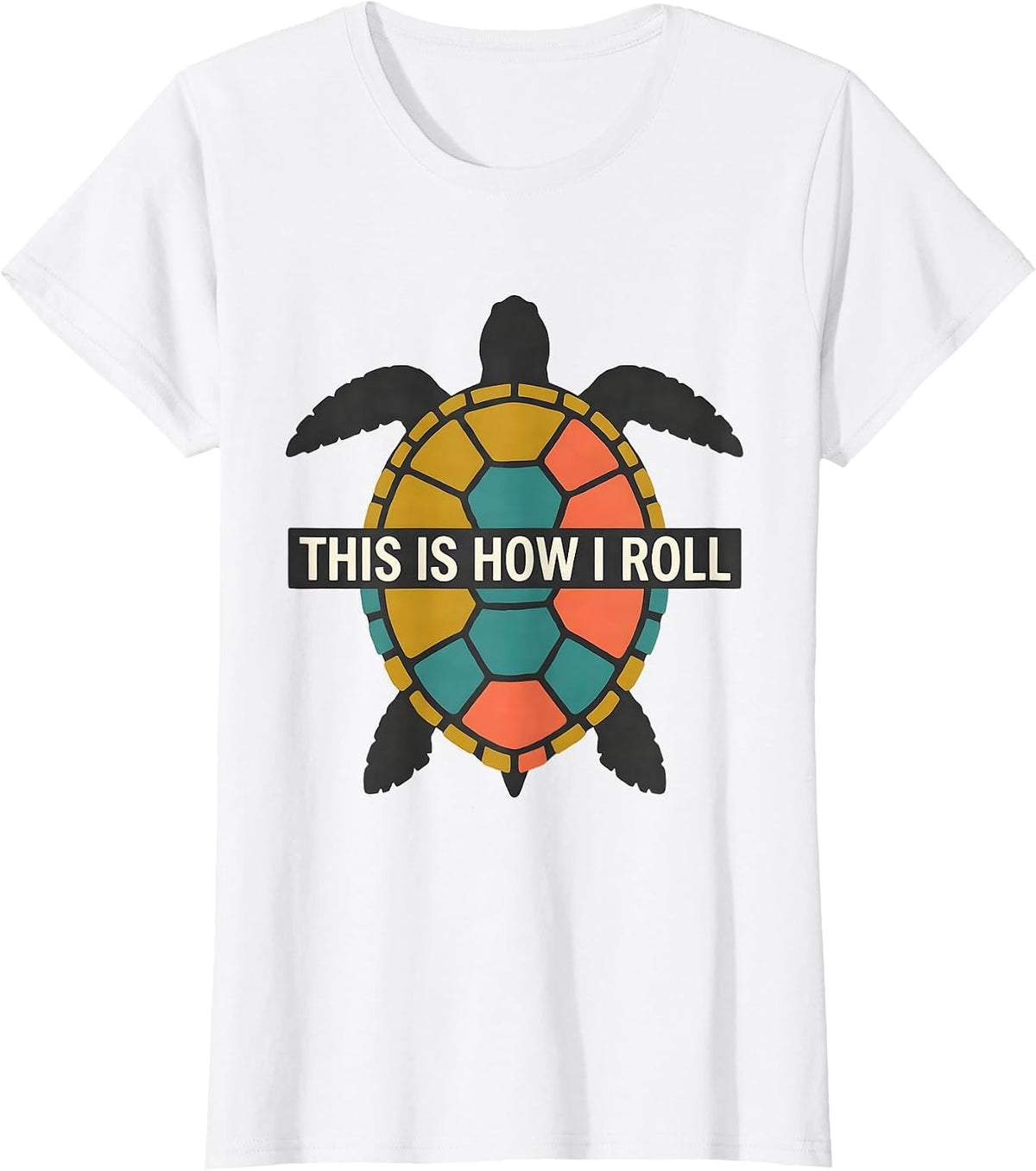 This Is How I Roll Midcentury Modern Sea Turtle Lover Humor T-Shirt - White