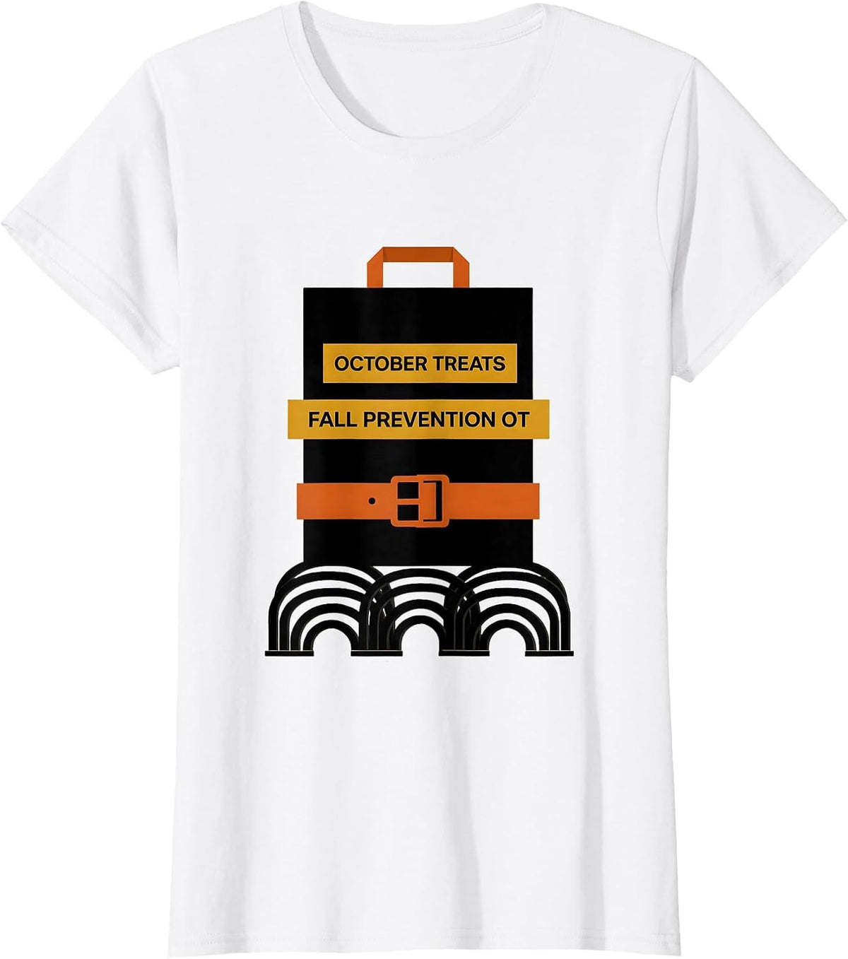 Women's October Treats Fall Prevention OT Nurse Physical Therapy T-Shirt - White