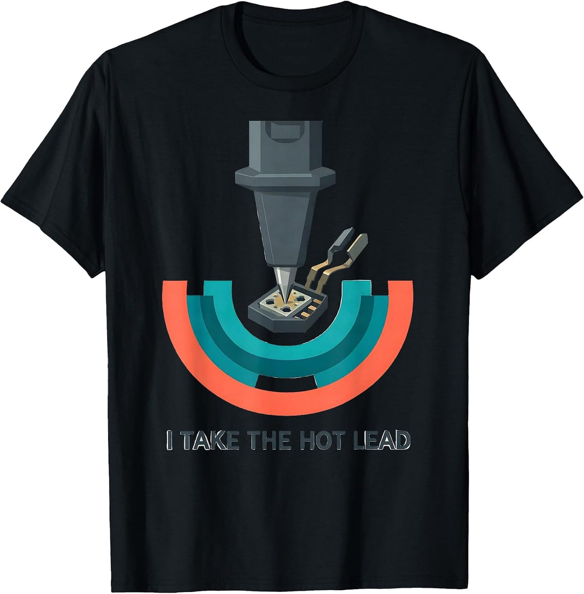 Men's I Take The Hot Lead Funny Electrician Lineman Skeleton Trade T-Shirt - Black