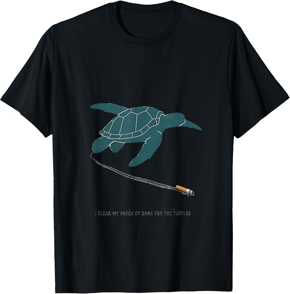 Men's I Clear My Patch Of Sand For The Turtles Vacation T-Shirt - Black