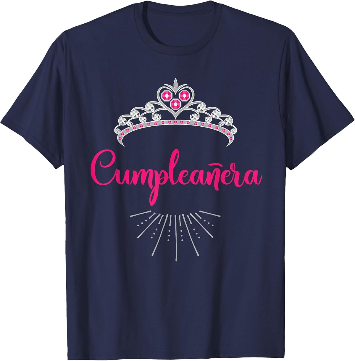 Cumpleanera Birthday Girl Tiara Spanish T-Shirt - Navy Blue