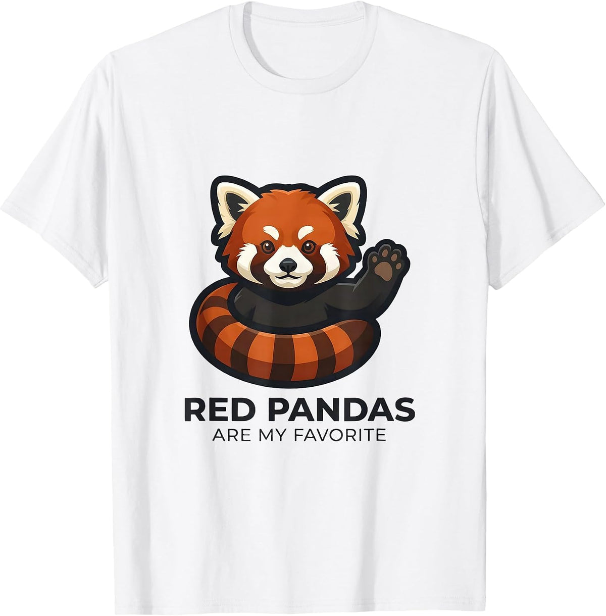 Men's Red Pandas Are My Favorite Cute Mascot Logo Animal Lover T-Shirt - White