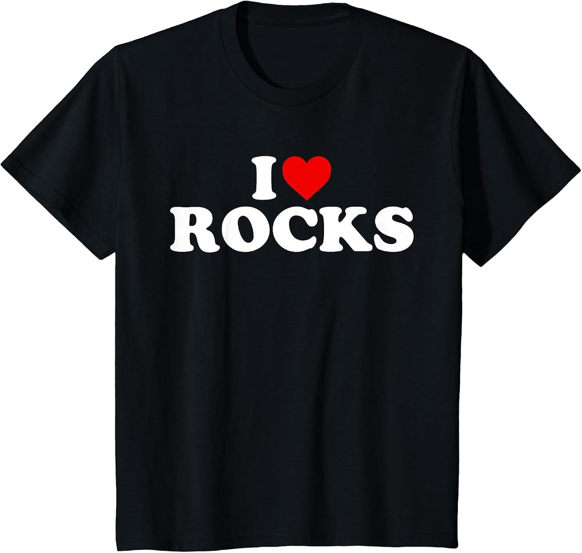 I Love Rocks - Heart T-Shirt - Black