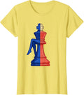 Chess Queen Throne Checkered Graphic Design T-Shirt - Lemon Yellow