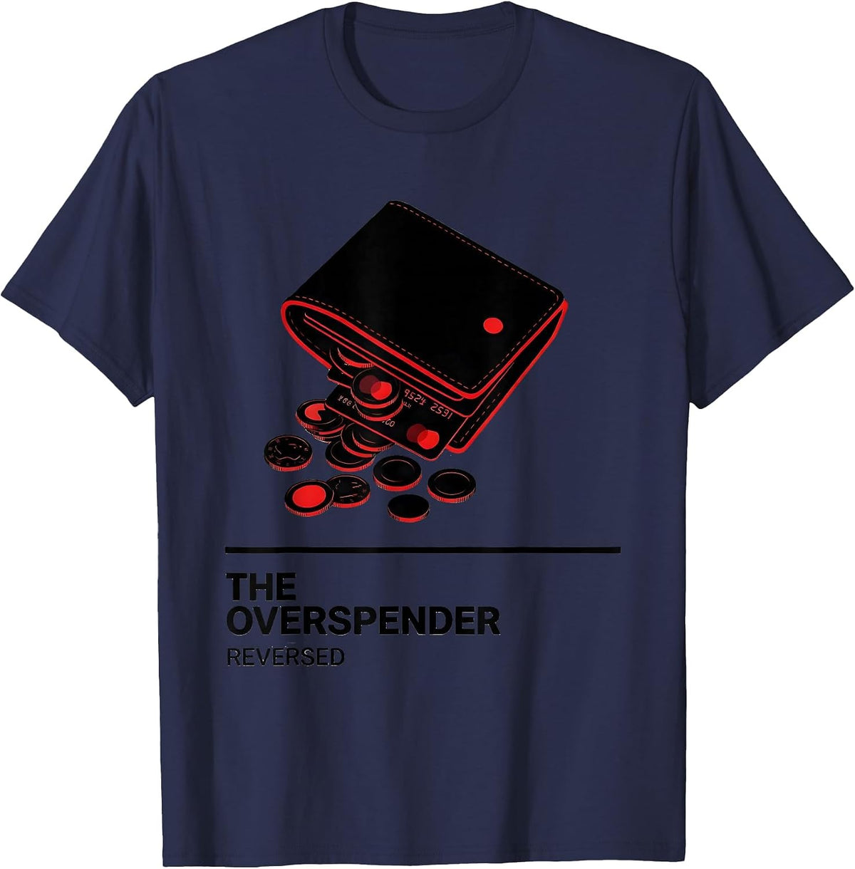 Men's The Overspender Reversed Funny Tarot Card Gift Occult T-Shirt - Navy Blue