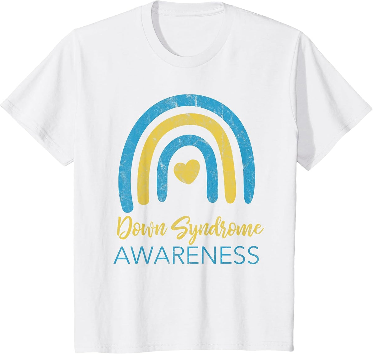 National Down Syndrome Awareness Month Retro Rainbow T21 T-Shirt - White