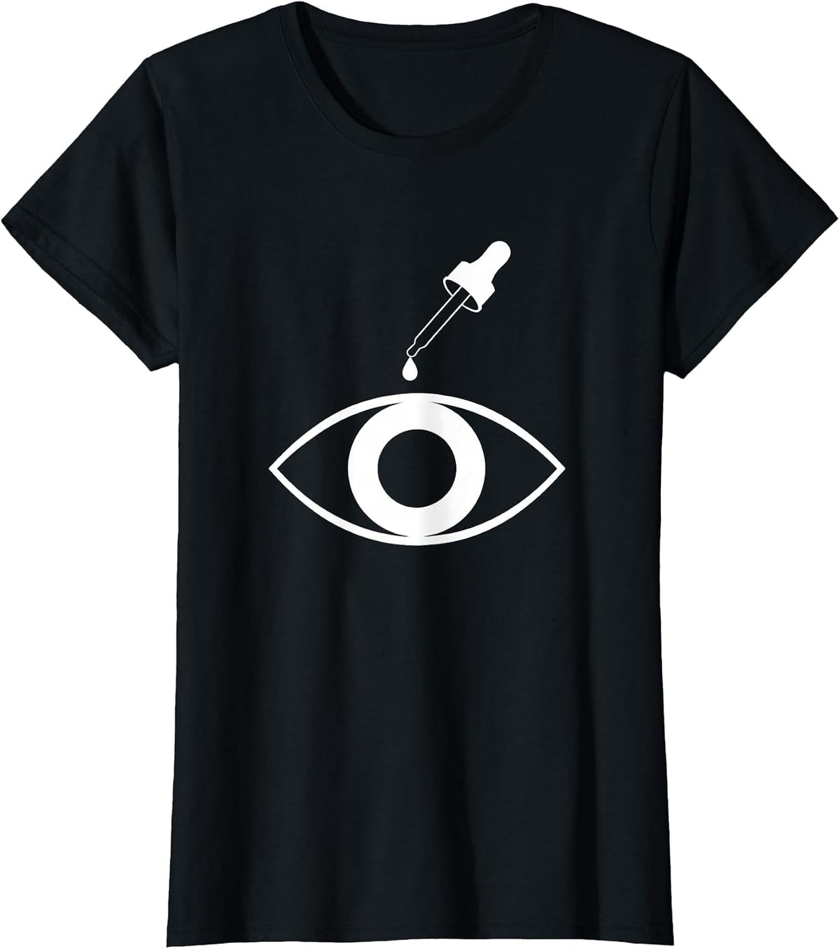 School Nurse Eyedropper Eye Illustration T-Shirt - Black