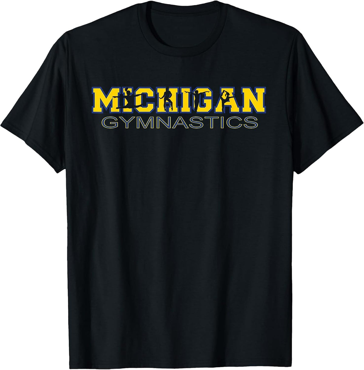 Michigan Gymnastics Girls Tumbling Gear Gymnast Womens Dance T-Shirt - Black