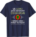US Army 24th Infantry Division Camouflage Graphics Army T-Shirt - Navy Blue