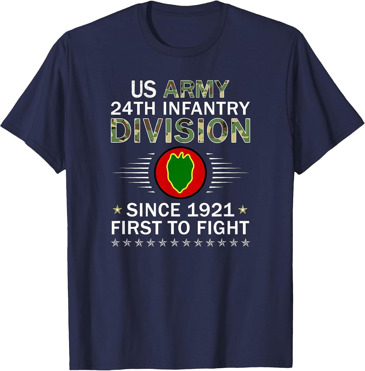 US Army 24th Infantry Division Camouflage Graphics Army T-Shirt - Navy Blue