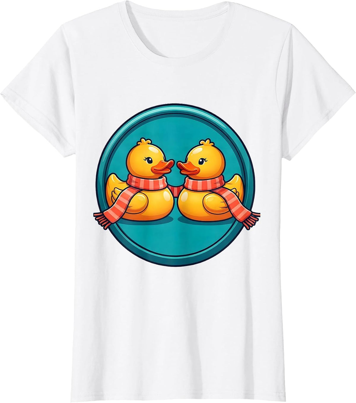 Sealed Bath Toy Ducks Badge Funny Christmas Duck Lover T-Shirt - White