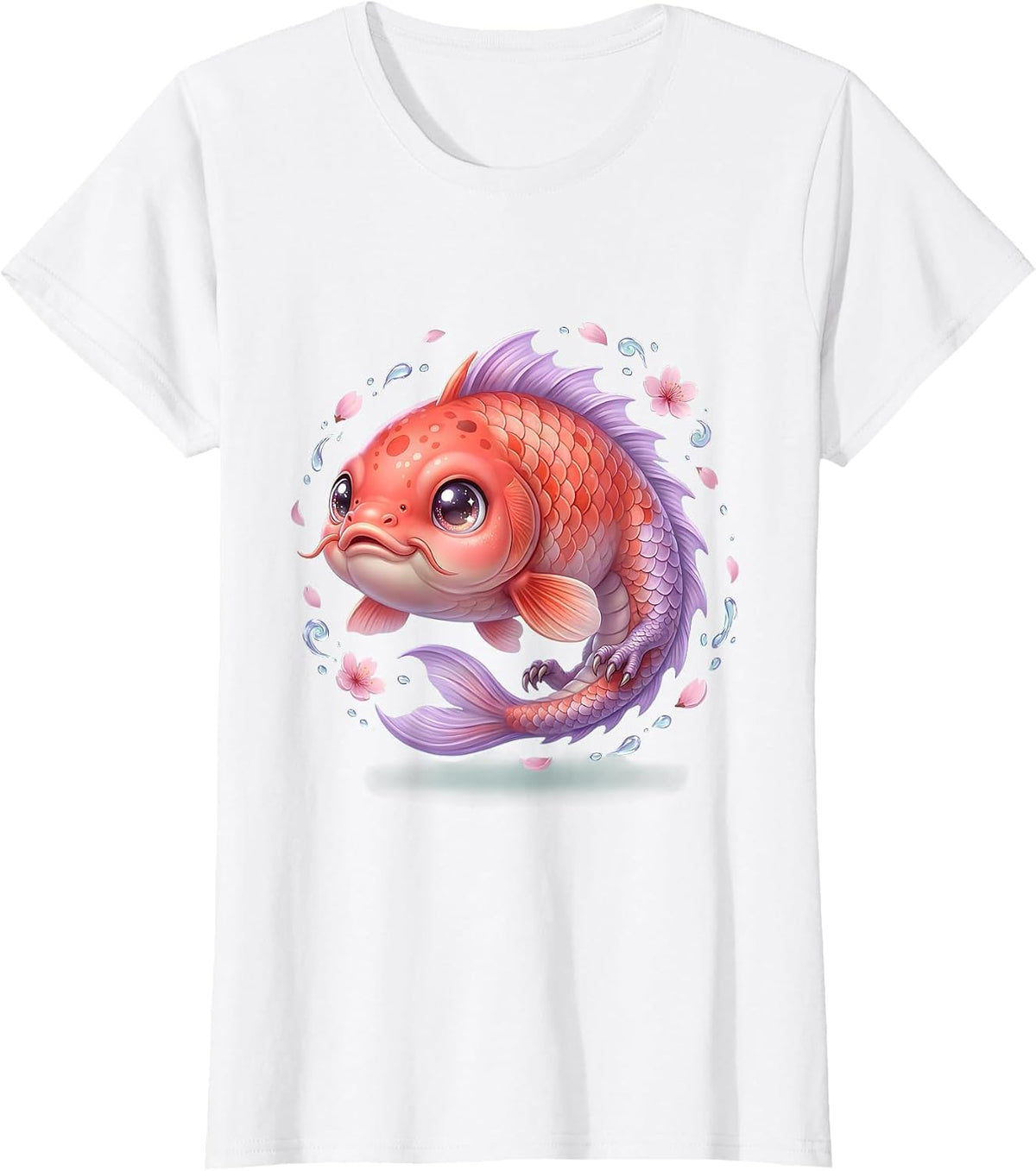 Koi Fish to Dragon Transformation Anime Art T-Shirt - White