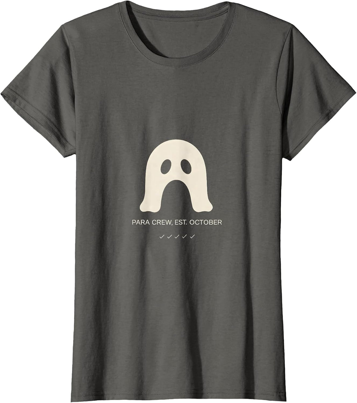 Women's Para Crew Est October Minimalist Halloween Paraeducator T-Shirt - Asphalt Grey