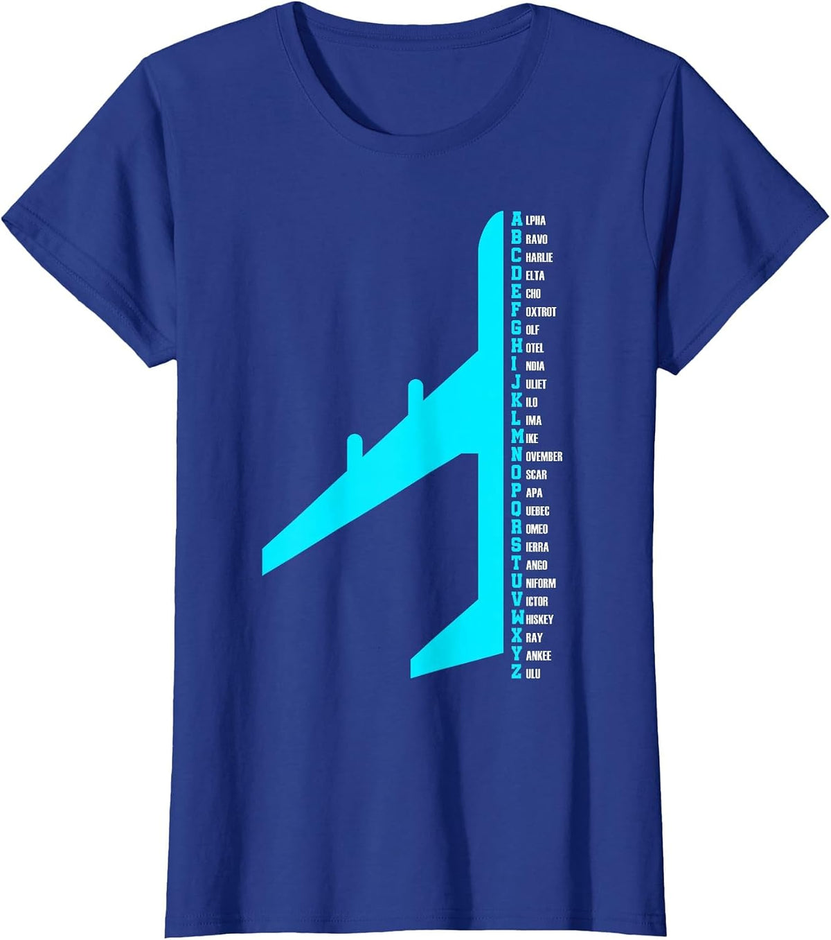 Phonetic Alphabet Pilot Airplane Funny Aviator Lover T-Shirt - Royal Blue