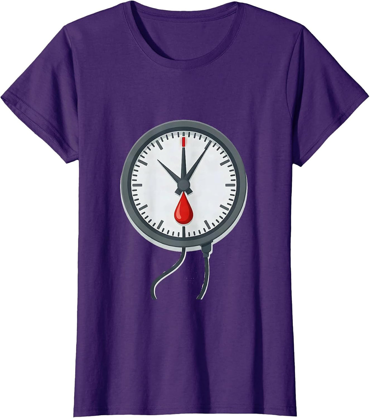 Women's IV Flow-Rate Regulator Clock Nurse Crew New Year Eve Party T-Shirt - Purple