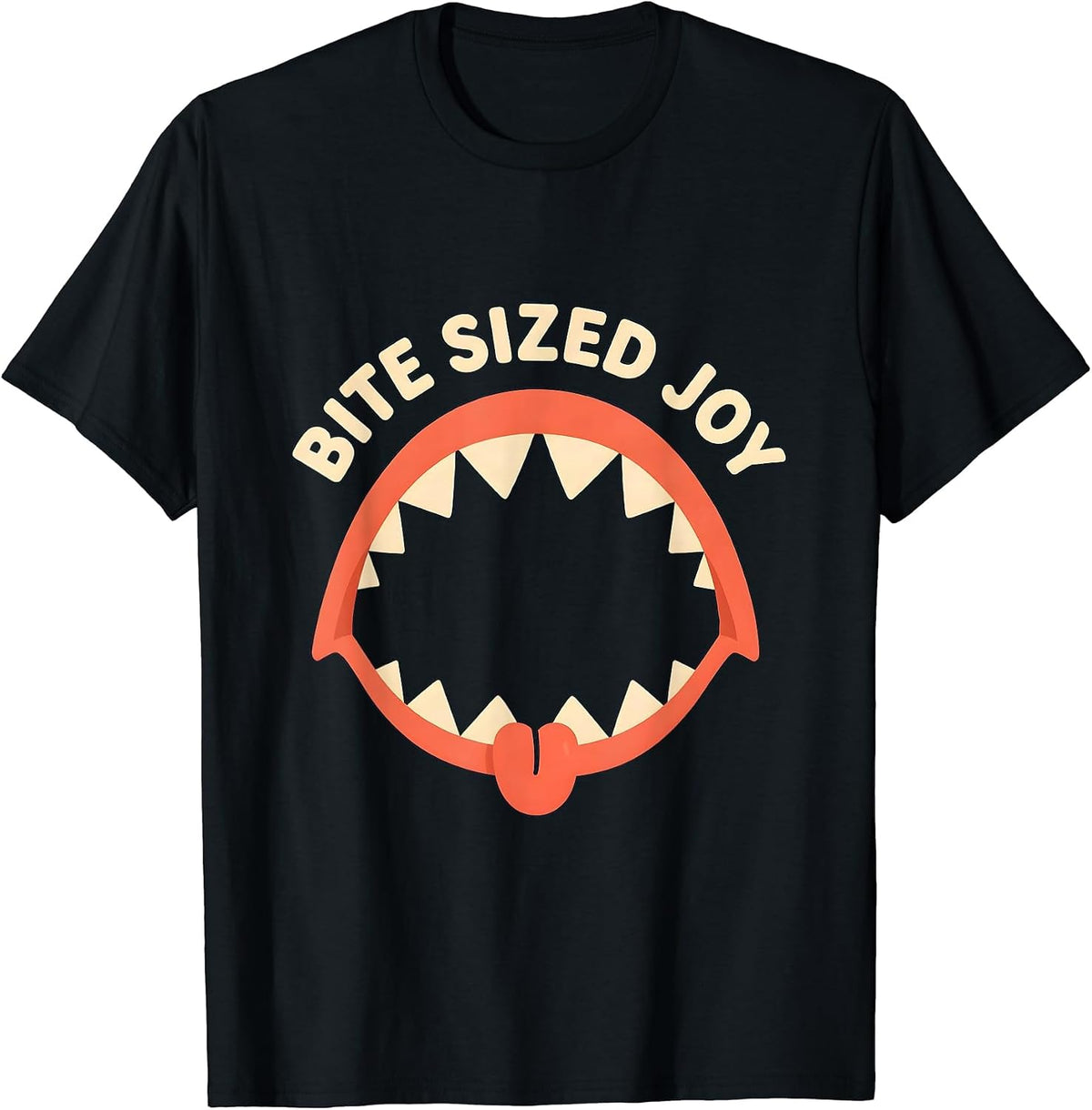 Men's Bite Sized Joy Funny Shark Lover Wildlife Ocean Animal Humor T-Shirt - Black