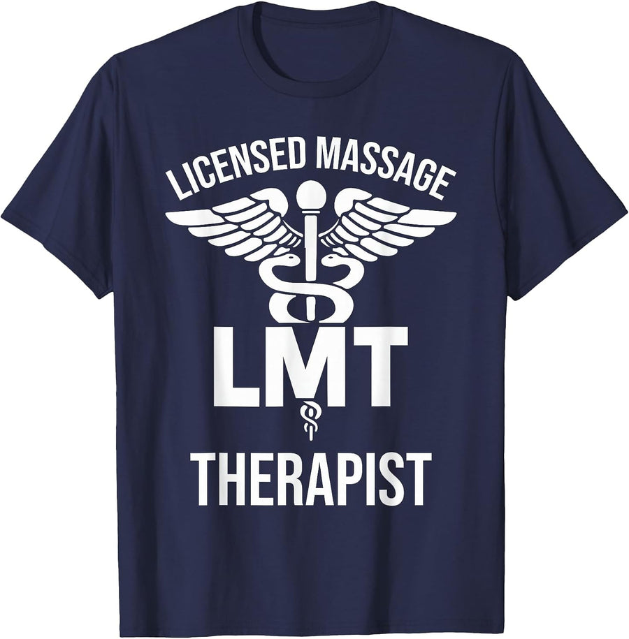Licensed Massage Therapist Muscle Therapy Massage Therapy T-Shirt - Navy Blue