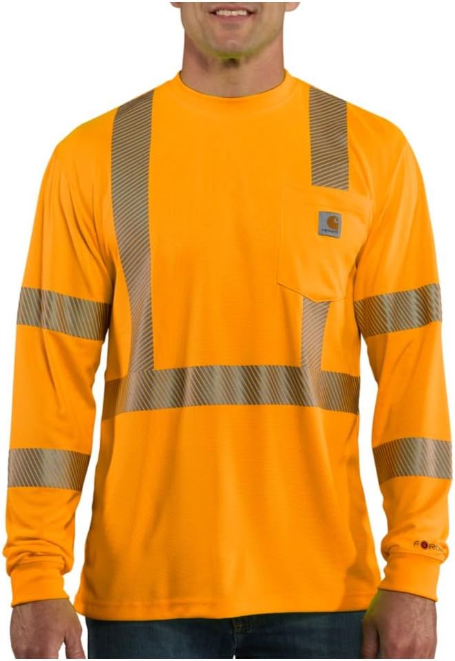 Carhartt Men's HV Force Relaxed LS Class 3 T-Shirt - Brite Orange