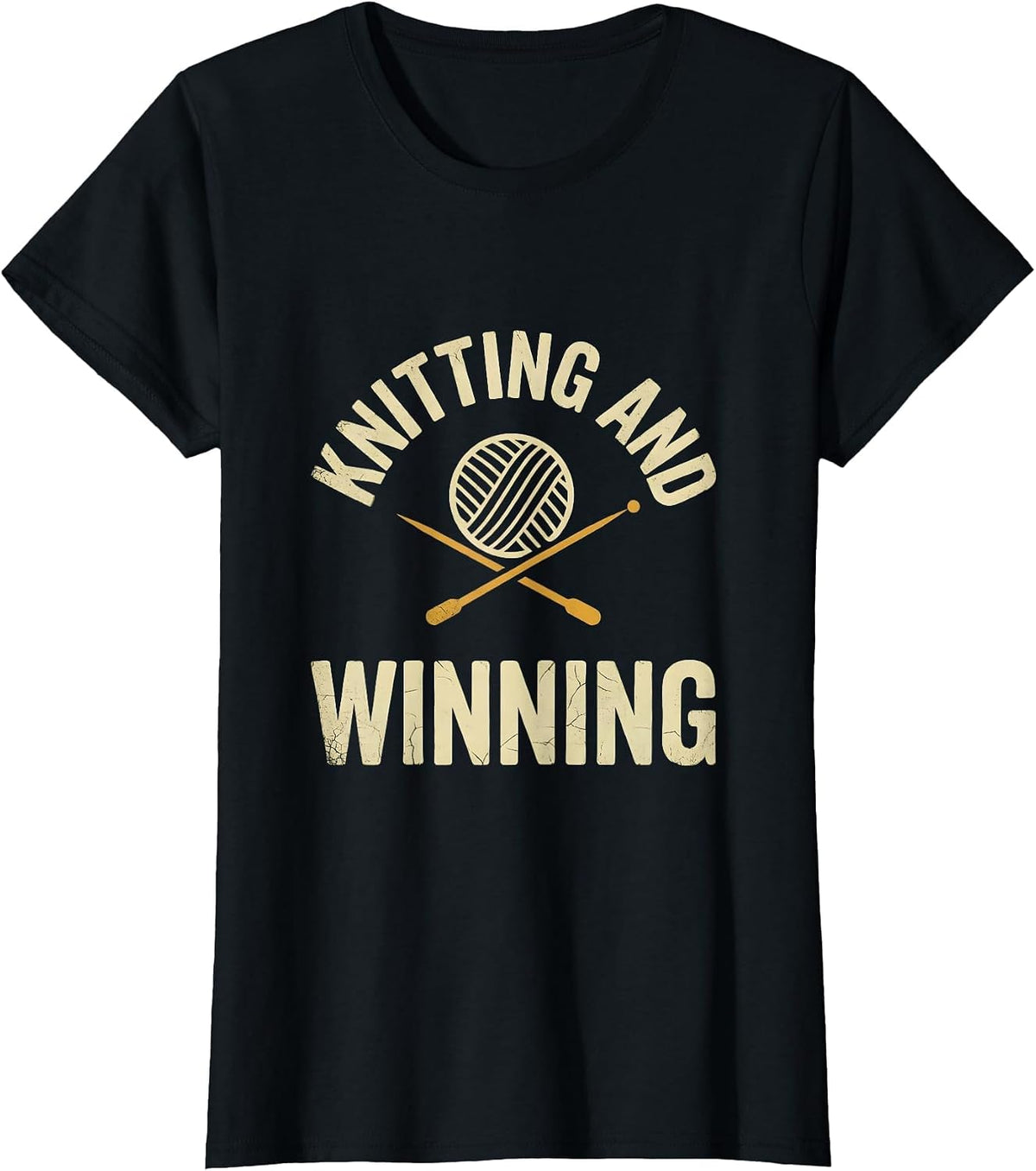 Knitting And Winning Grandma Design T-Shirt - Black
