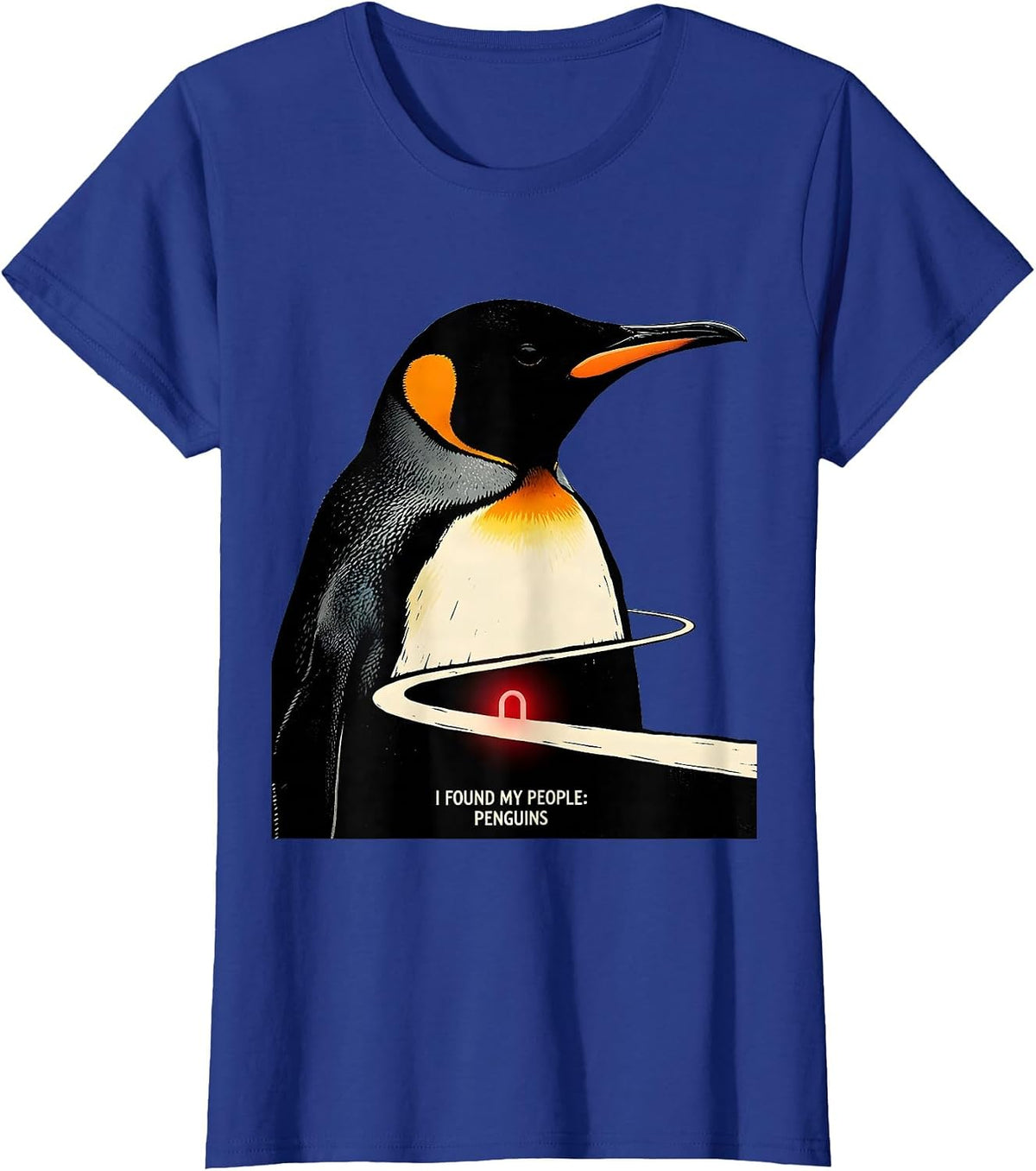 Women's I Found My People Penguins Funny Christmas Penguin Lover T-Shirt - Royal Blue