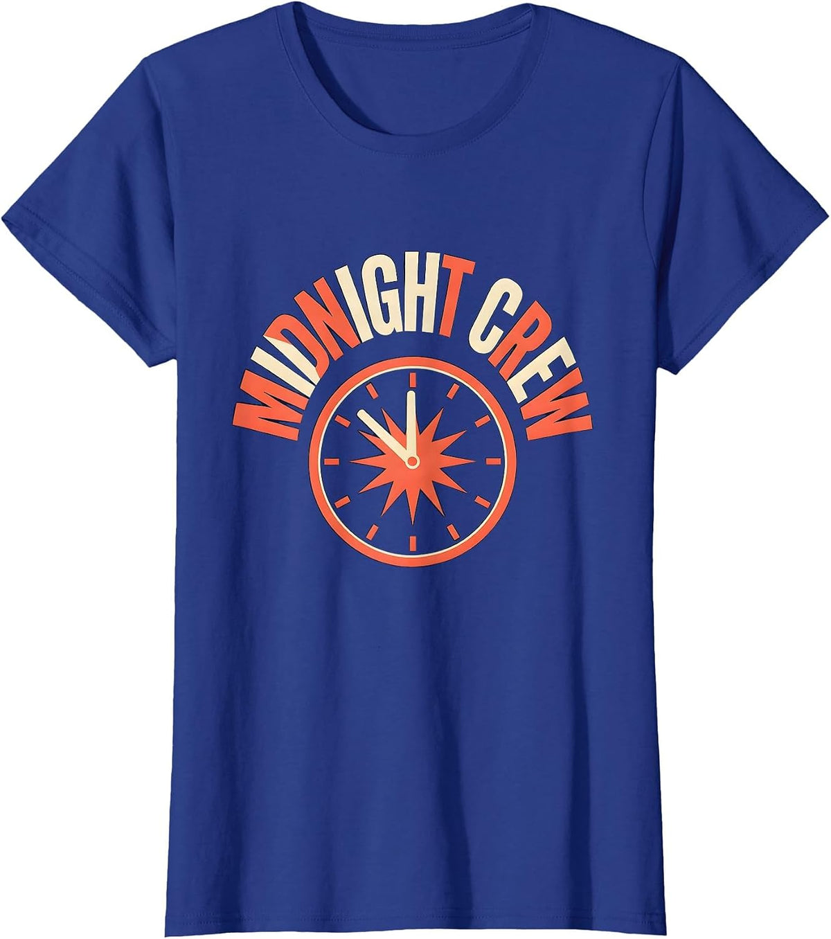 Women's Midnight Crew Festive New Year's Eve Party Nurse Crew T-Shirt - Royal Blue