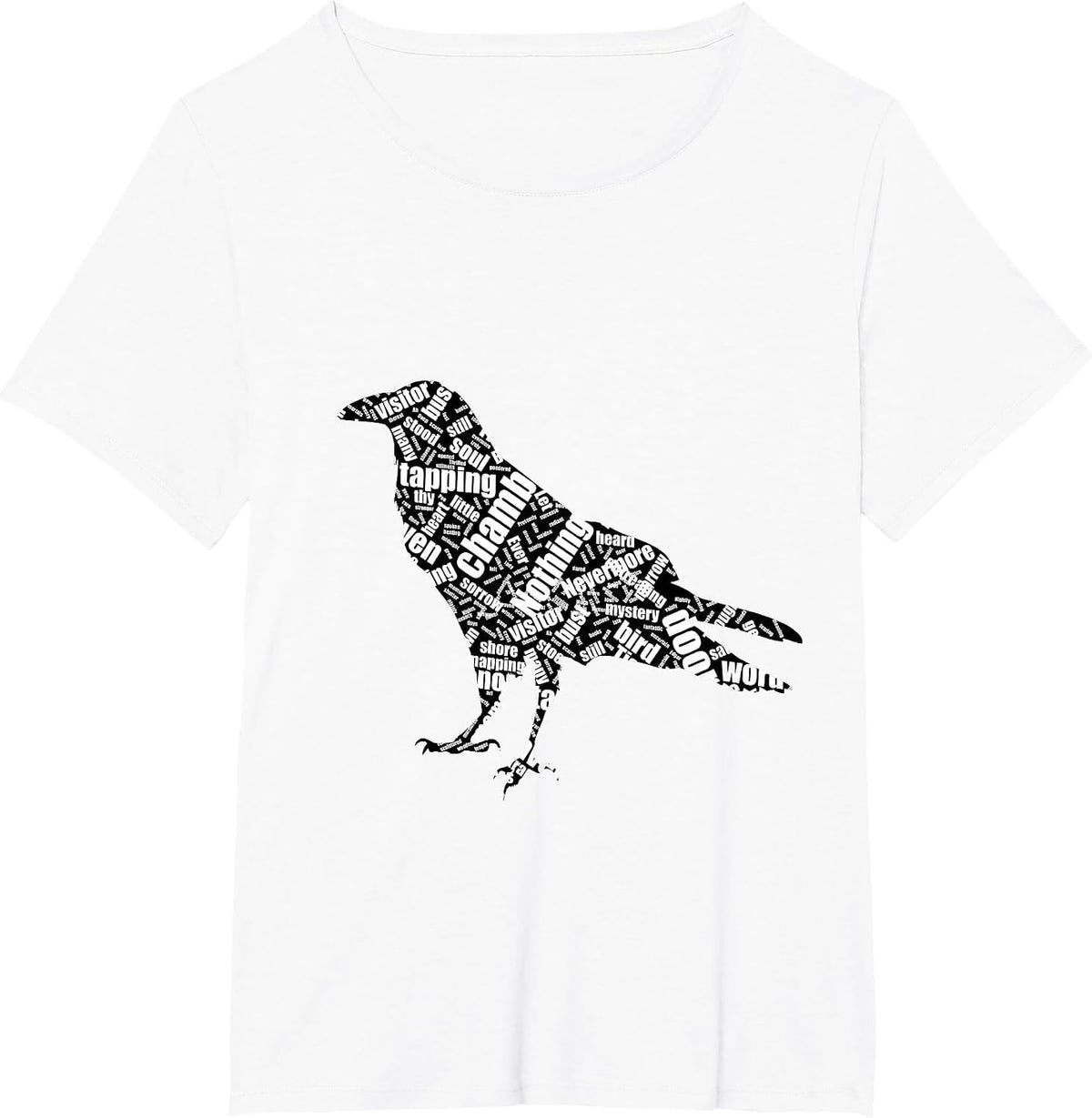 The Raven Edgar Allan Poe Word Cloud Poem Shirt T-Shirt - White