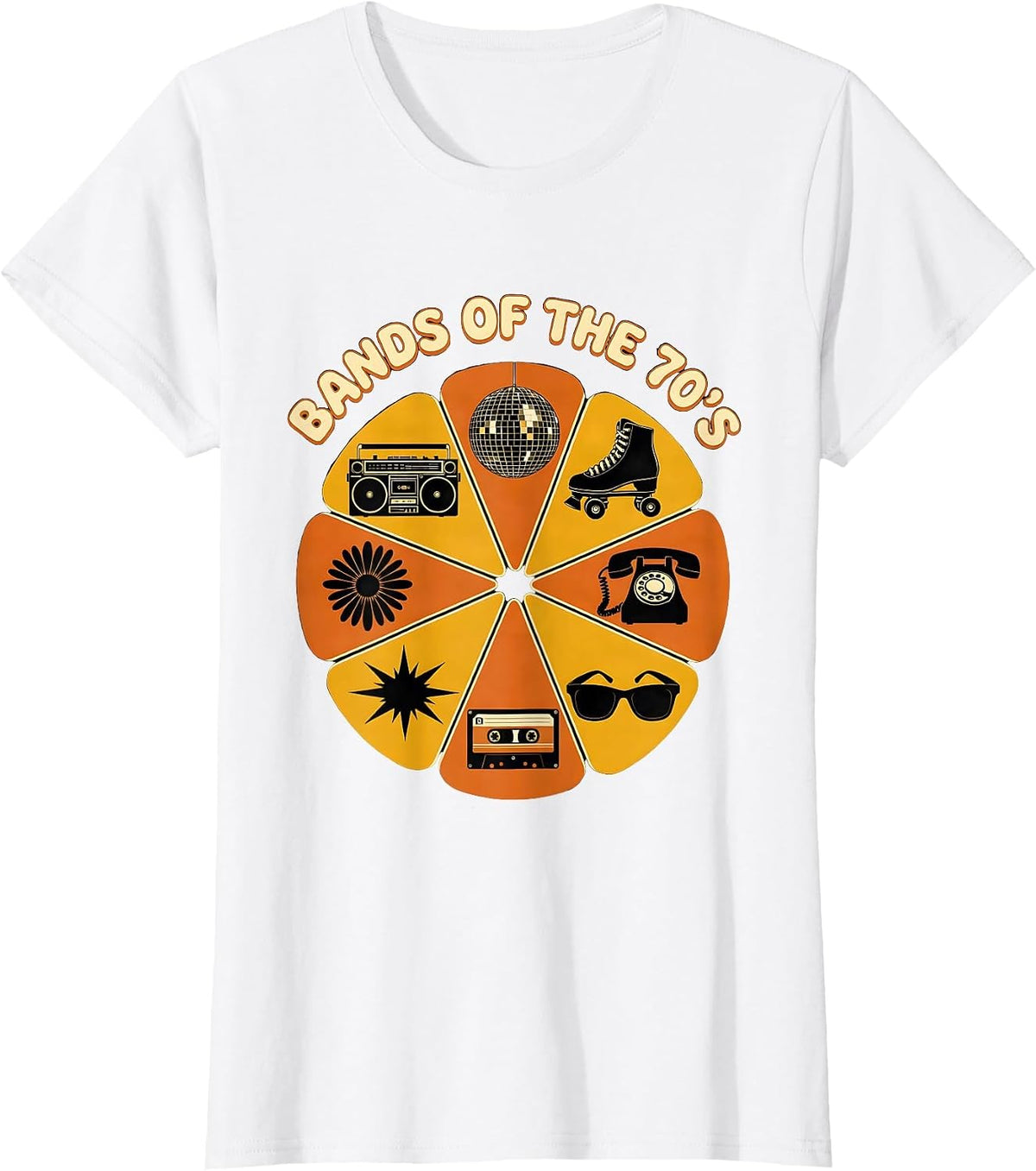 Bands Of The 70's Retro Vintage Classic Rock Music Fan Gift T-Shirt - White