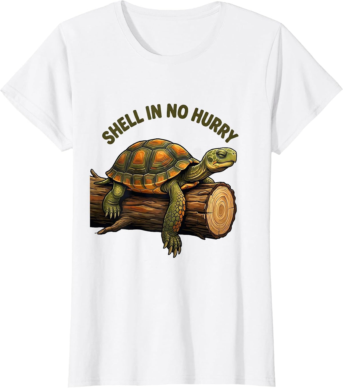 Women's Shell In No Hurry Funny Turtle Lover Reptile Enthusiast Gift T-Shirt - White