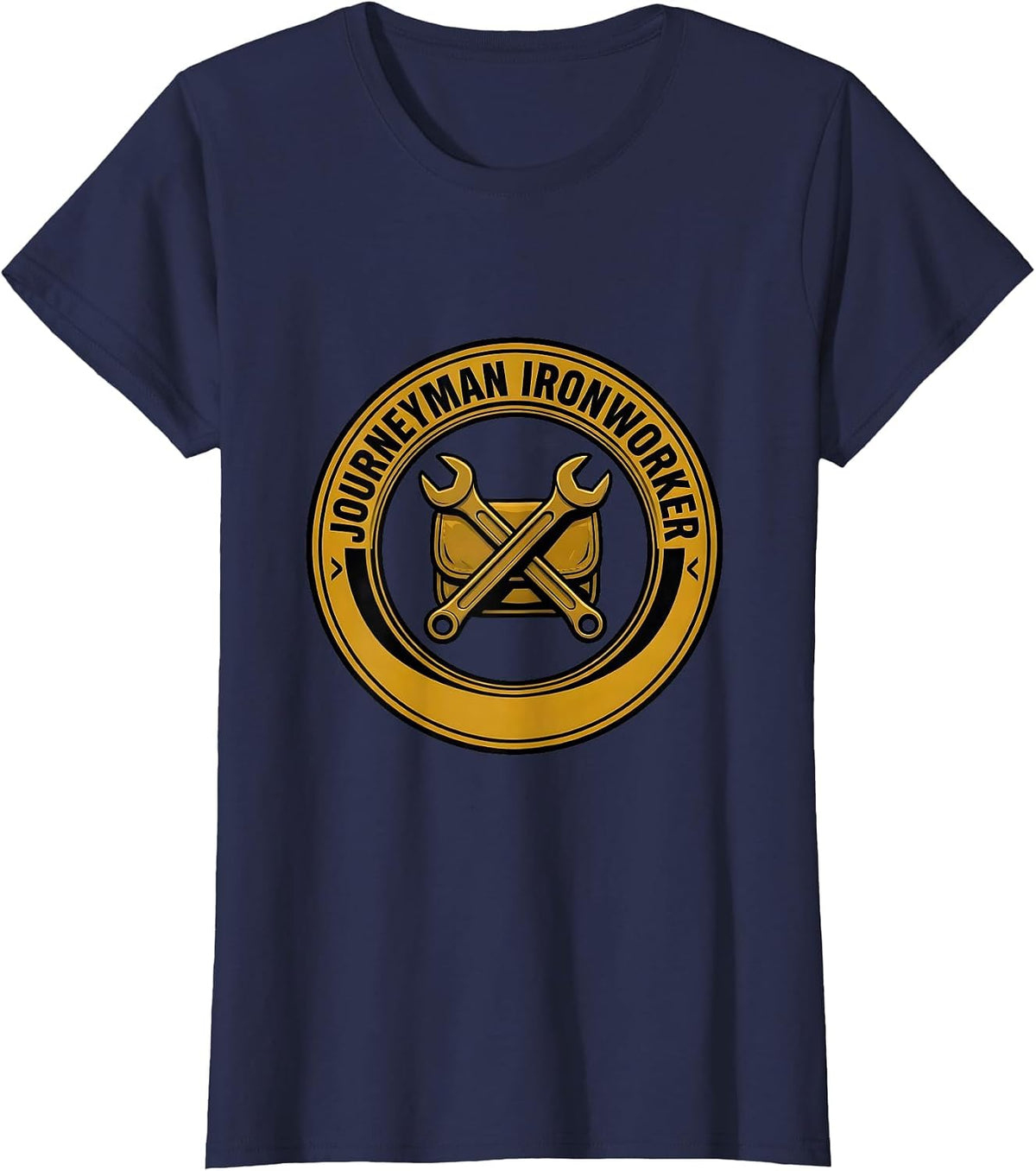 Women's Journeyman Ironworker Funny Blacksmith Metalworker Trade T-Shirt - Navy Blue