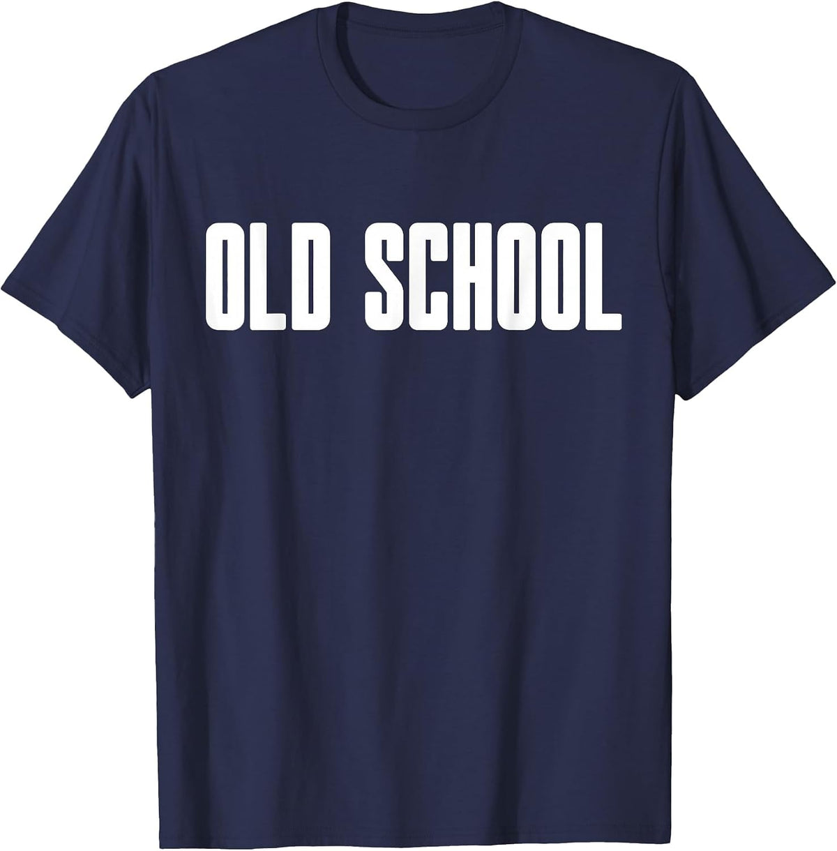 Old School - Mens Womens Classical Trendy 70s 80s 90s Fun T-Shirt - Navy Blue