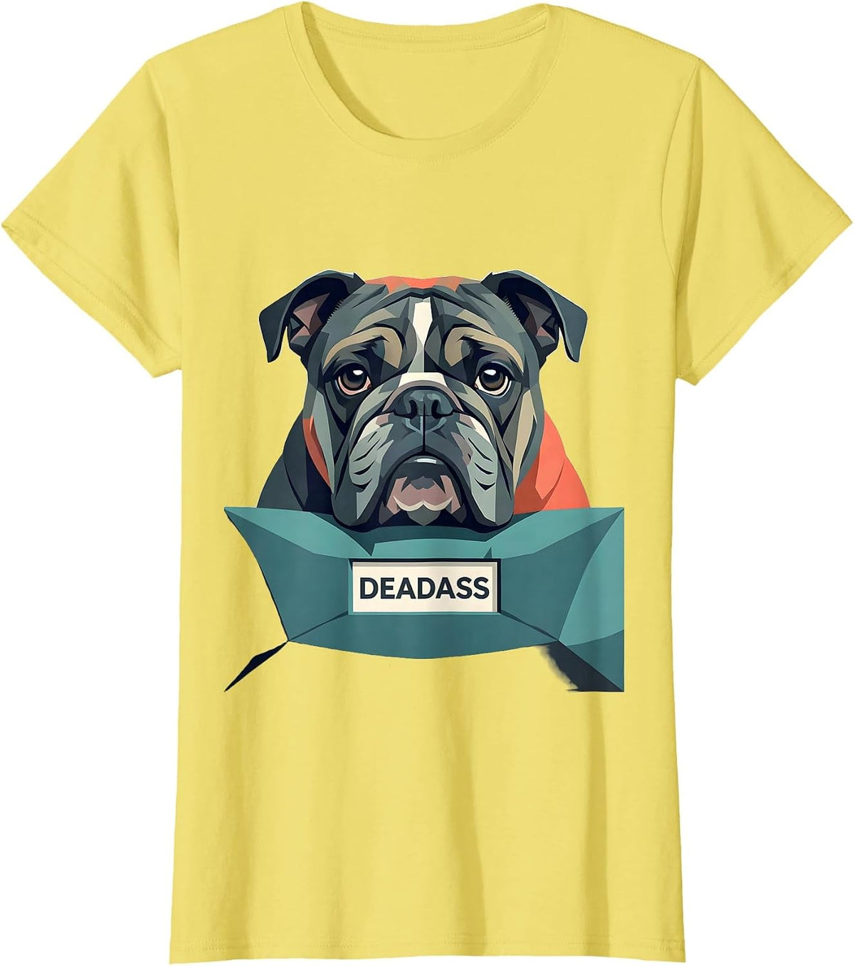 Deadass Funny English Bulldog Lover Dog Mom Humor T-Shirt - Lemon Yellow