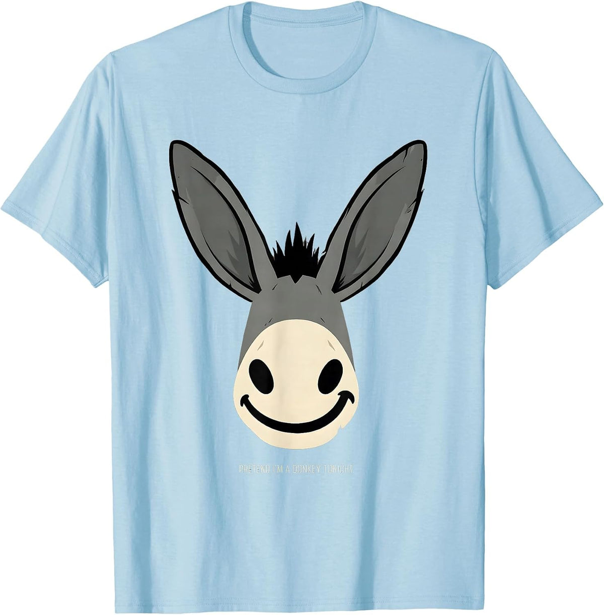Men's Pretend I'm A Donkey Tonight Funny Donkey Costume Animal T-Shirt - Baby Blue