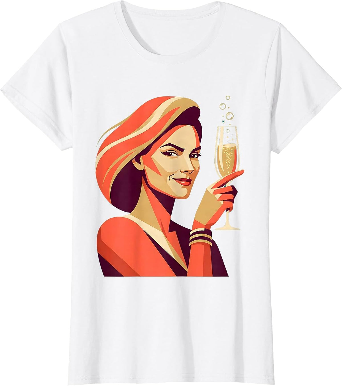 Sarcastic Solo Toast Champagne Celebration Art T-Shirt - White