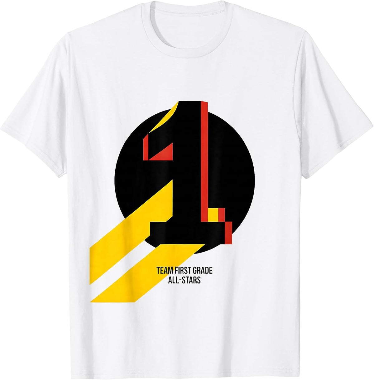 Men's Team First Grade All-Stars Bauhaus Modernist School Spirit T-Shirt - White