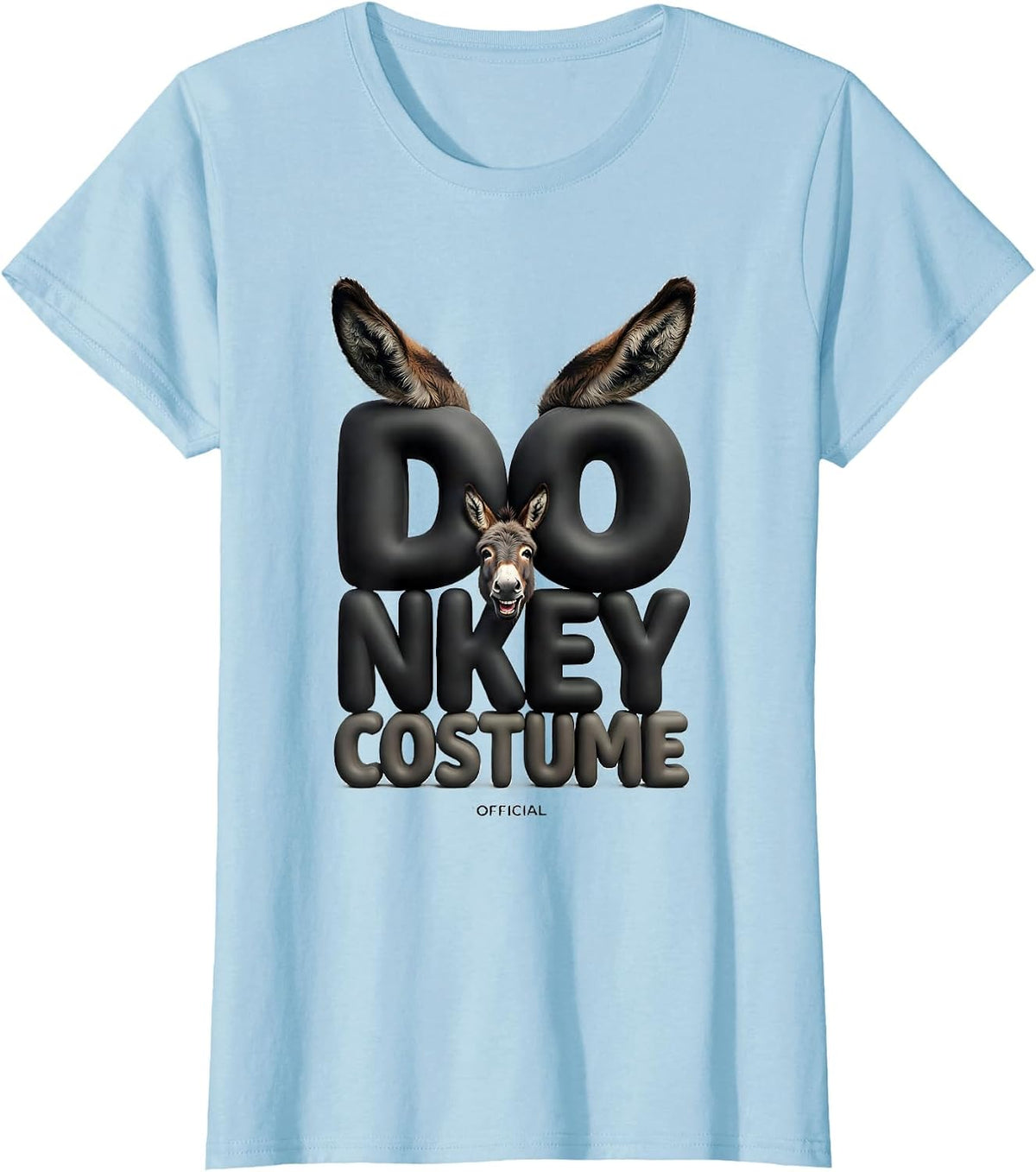 Women's Official Donkey Costume Funny Animal Humor Novelty T-Shirt - Baby Blue