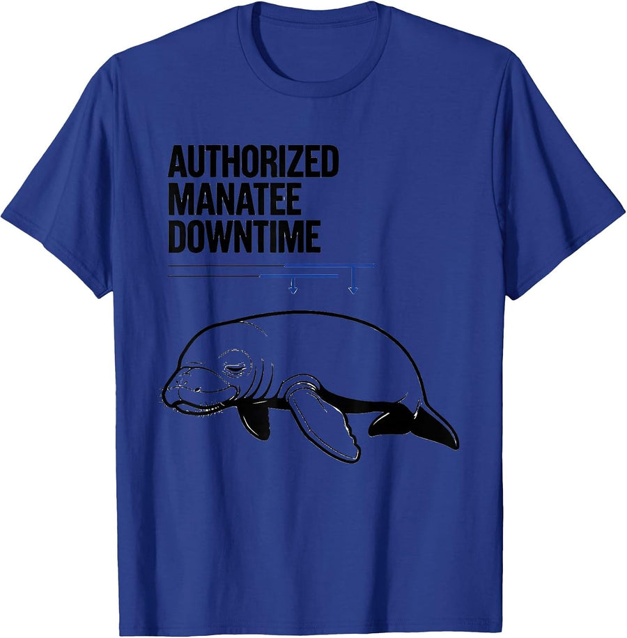 Authorized Manatee Downtime Cute Manatee Lover Souvenir T-Shirt - Royal Blue