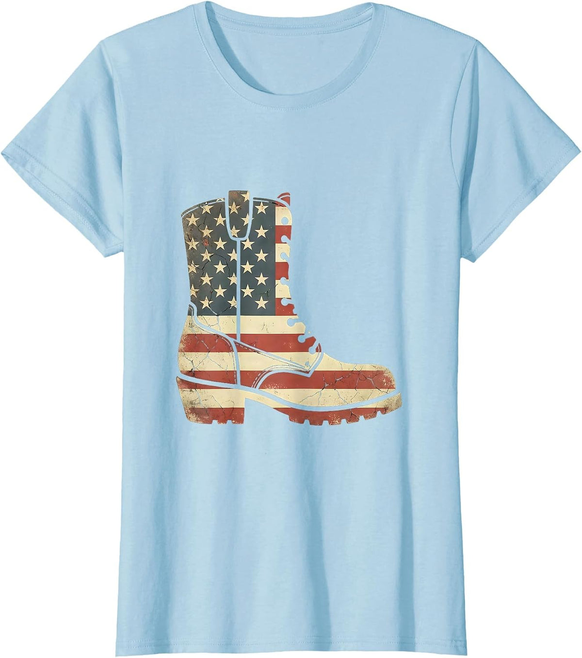 Labor Day Muddy Work Boots Graphic T-Shirt - Baby Blue