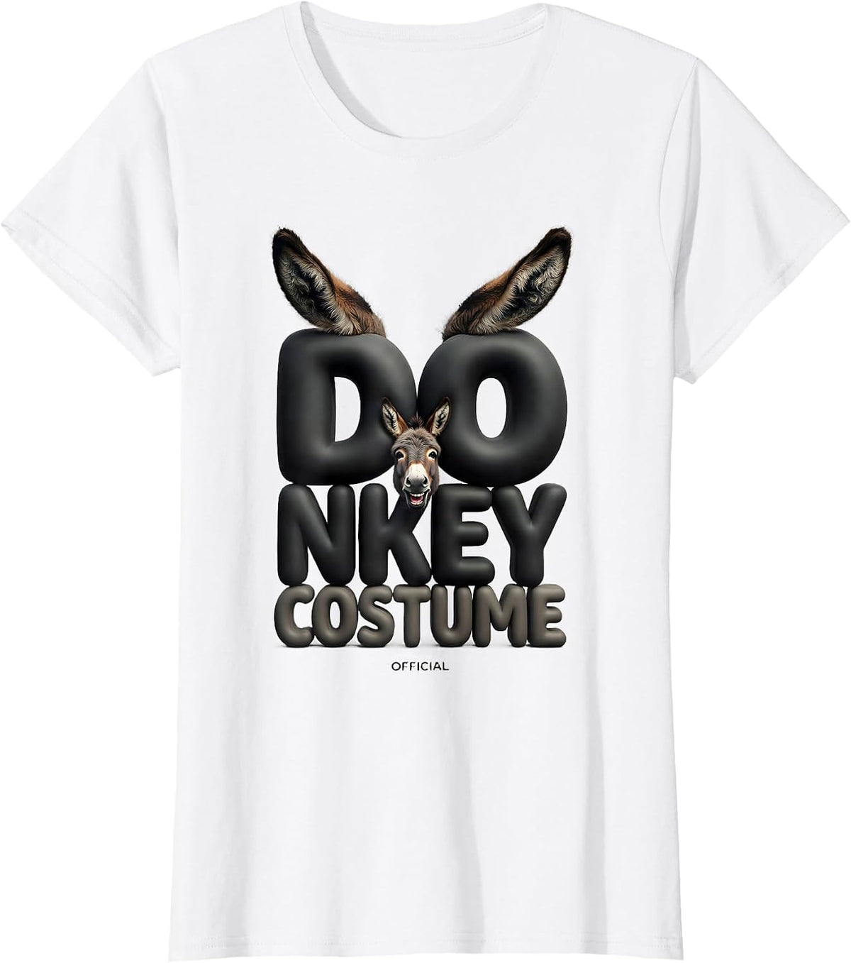 Women's Official Donkey Costume Funny Animal Humor Novelty T-Shirt - White