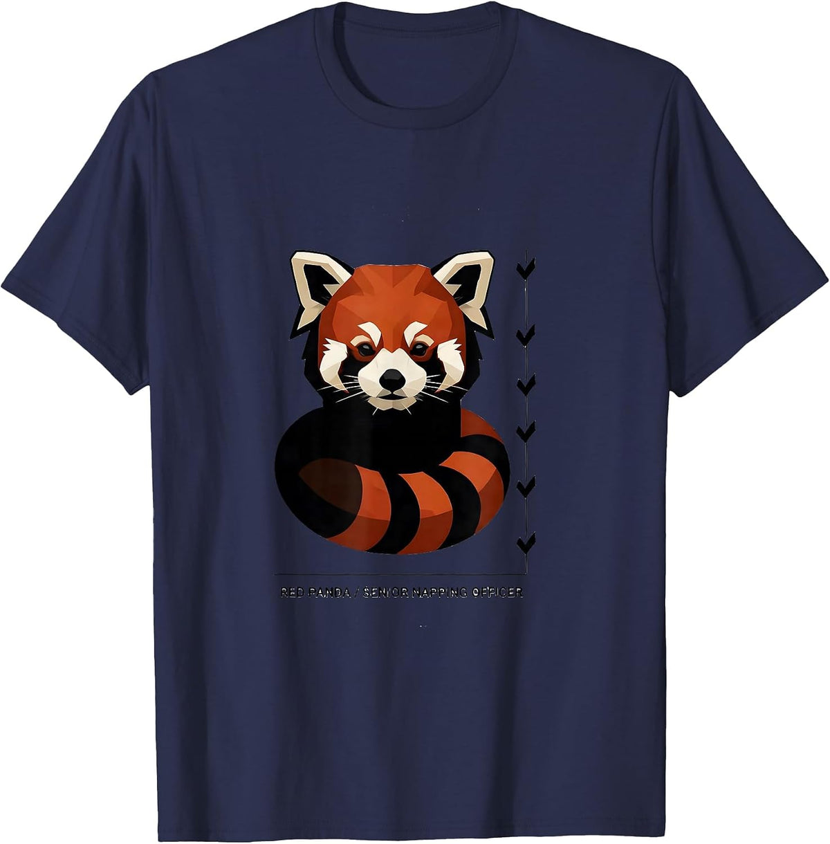 Red Panda Senior Napping Officer Funny Animal Lover Gift T-Shirt - Navy Blue
