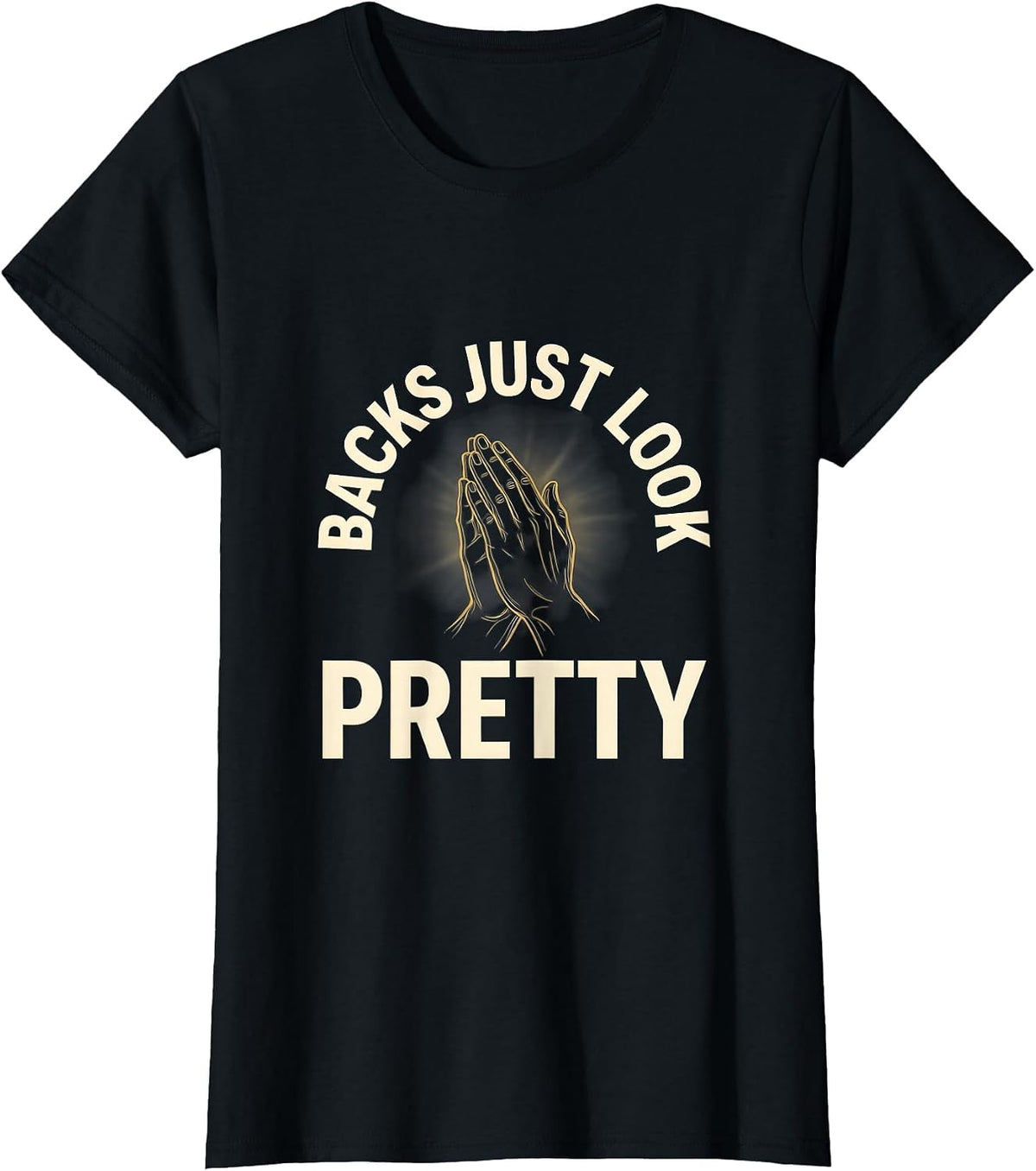 Backs Just Look Pretty Funny Rugby Design T-Shirt - Black