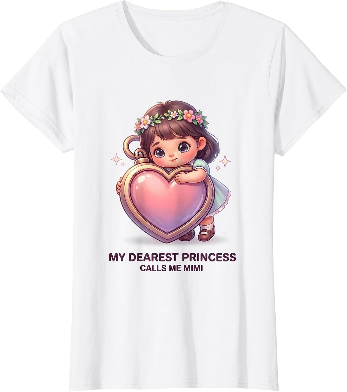 Women's My Dearest Princess Calls Me Mimi Cute Kawaii Grandma Gift T-Shirt - White