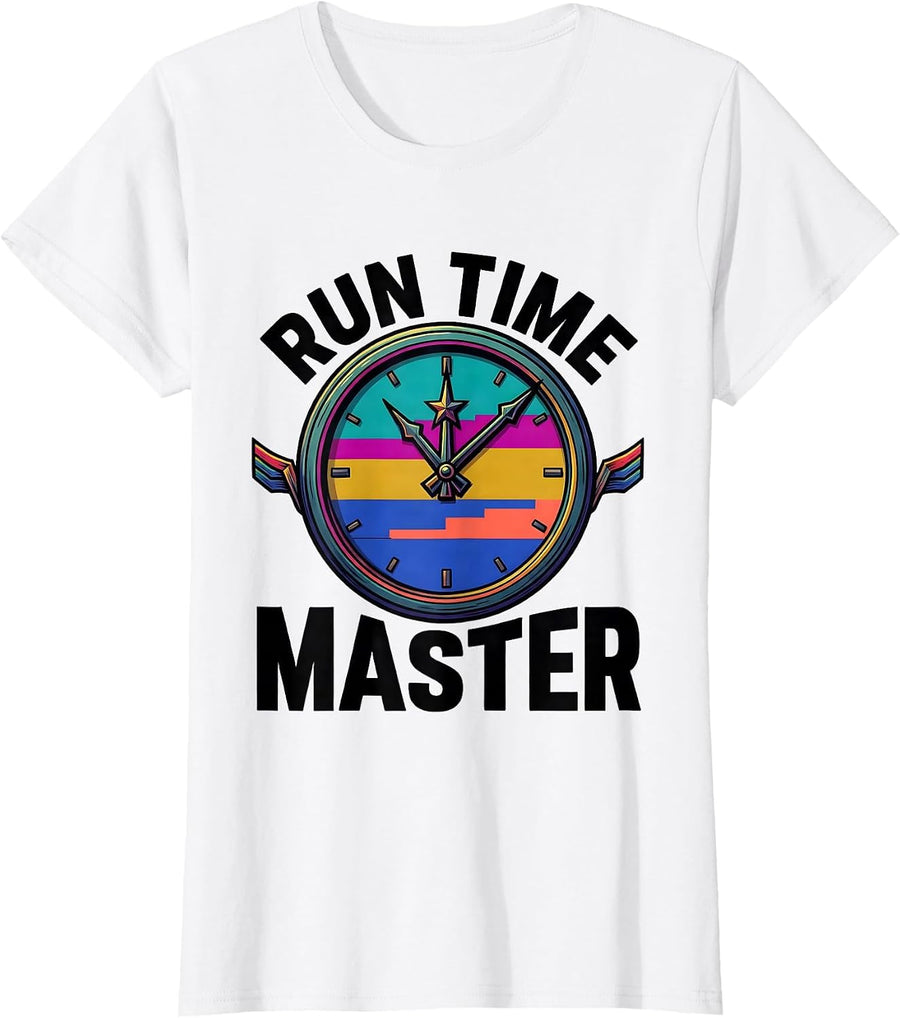 Women's Run Time Master Colorful Dialysis Nurse Nephrology Crew T-Shirt - White