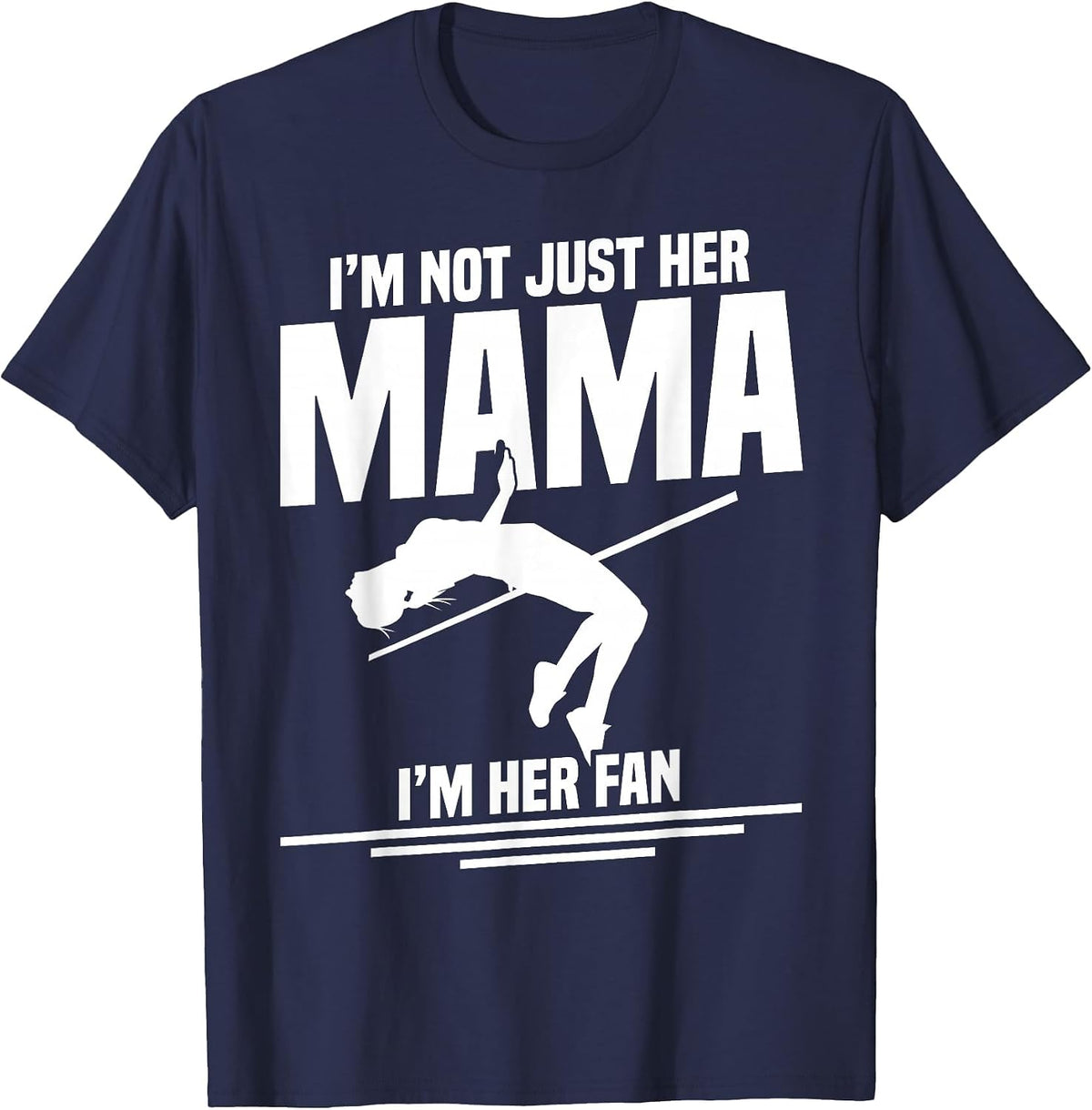 High Jumping Mom Track & Field Spikes High Jump Mama T-Shirt - Navy Blue