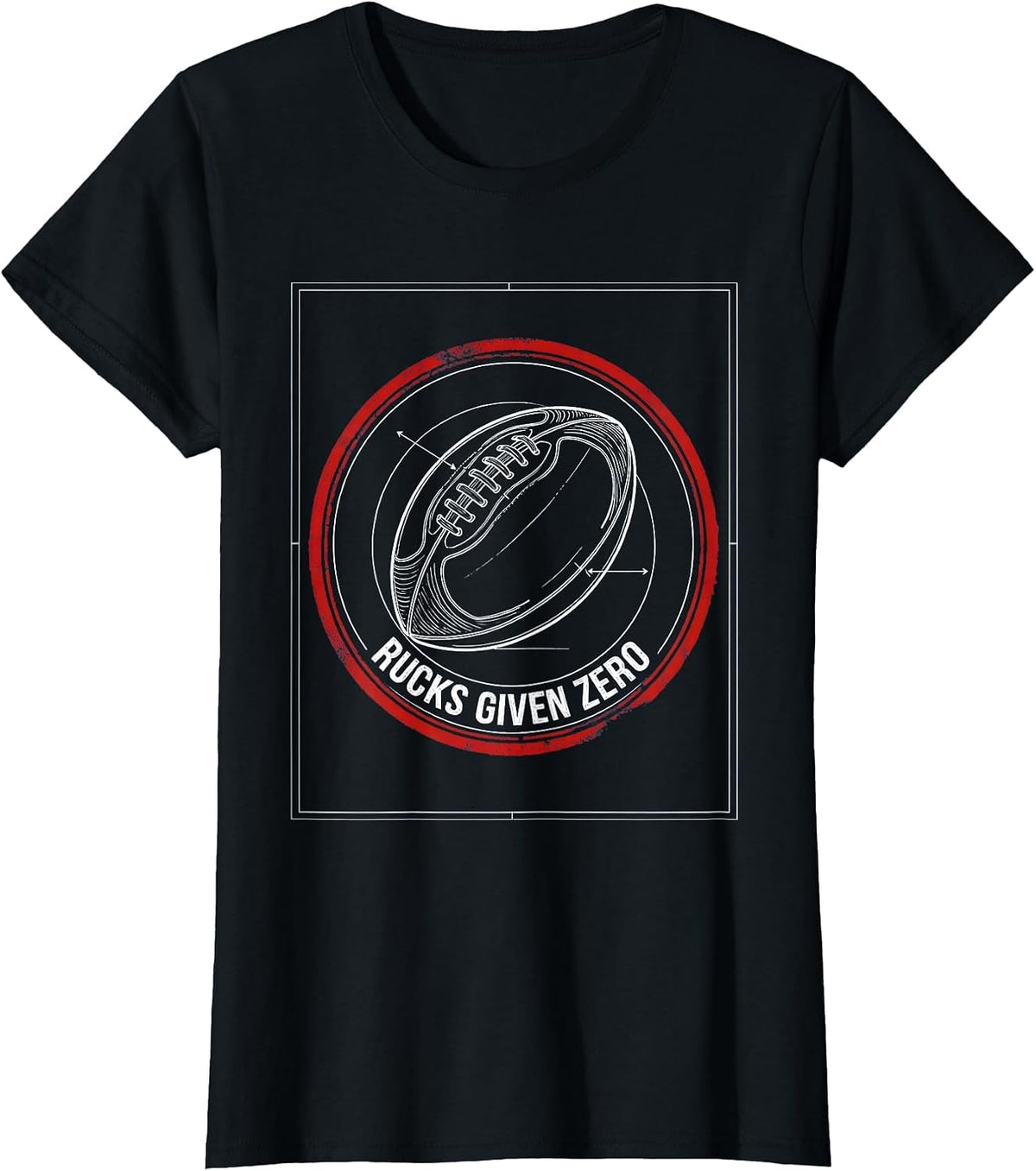 Rucks Given Zero Funny Rugby Design T-Shirt - Black