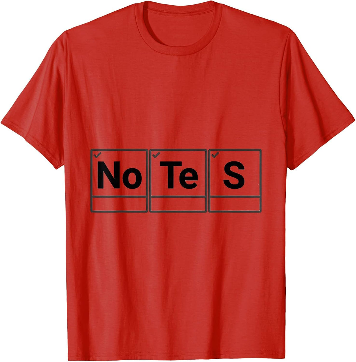 Men's NoTeS Minimalist Chemistry Pun Humor Science Enthusiast Gift T-Shirt - Red