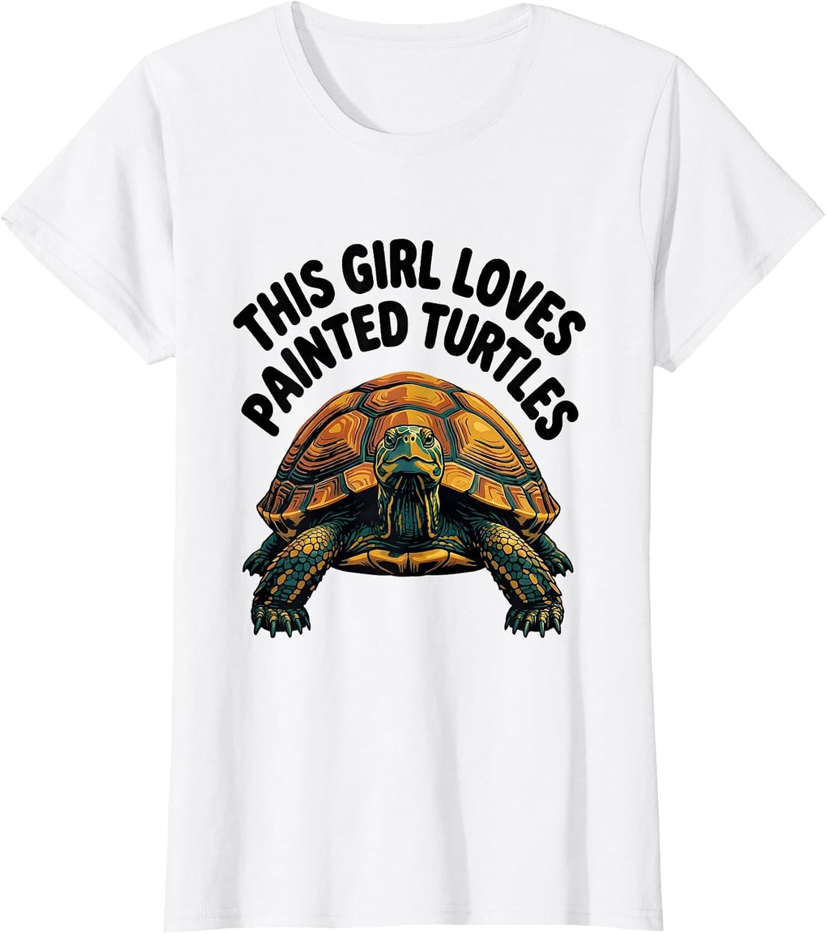 Women's This Girl Loves Painted Turtles Funny Turtle Lover Reptile T-Shirt - White