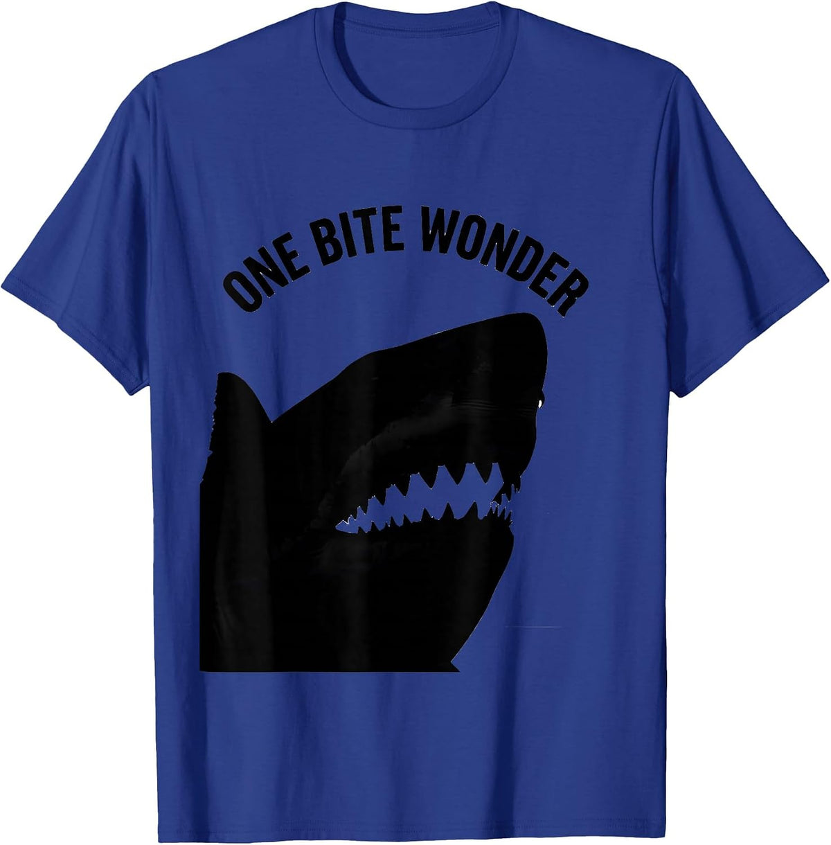 Men's One Bite Wonder Funny Shark Jaw Halloween Costume T-Shirt - Royal Blue