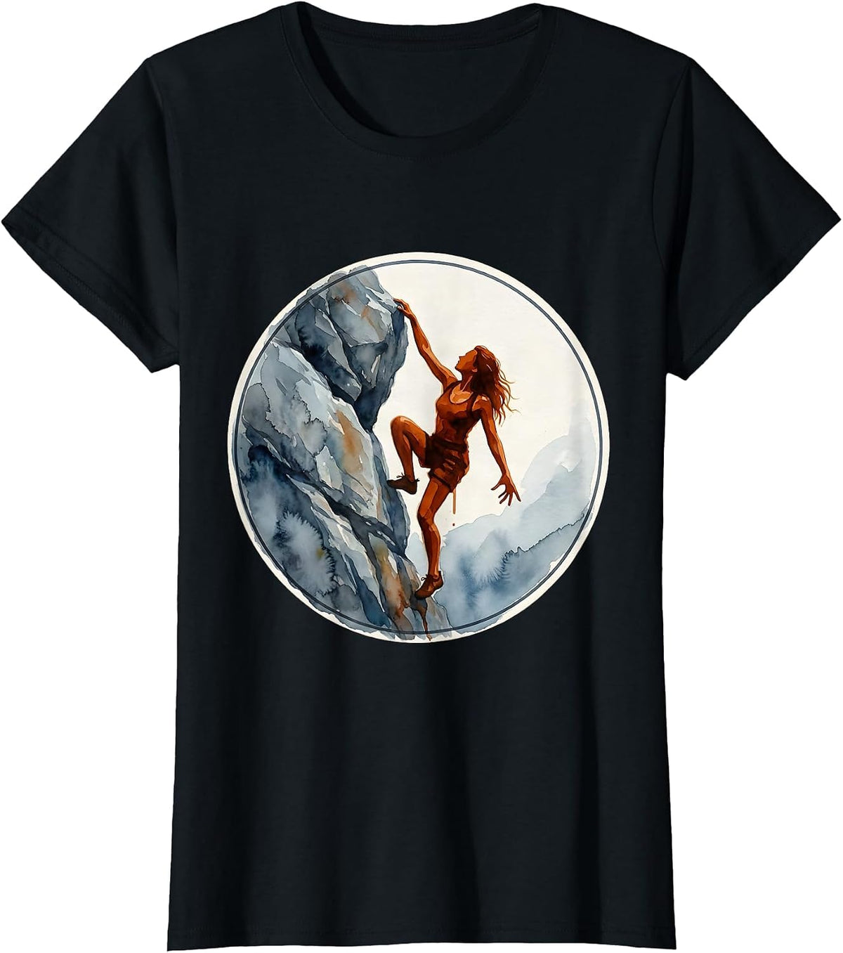 Solo Rock Climber Freedom Graphic Tee T-Shirt - Black