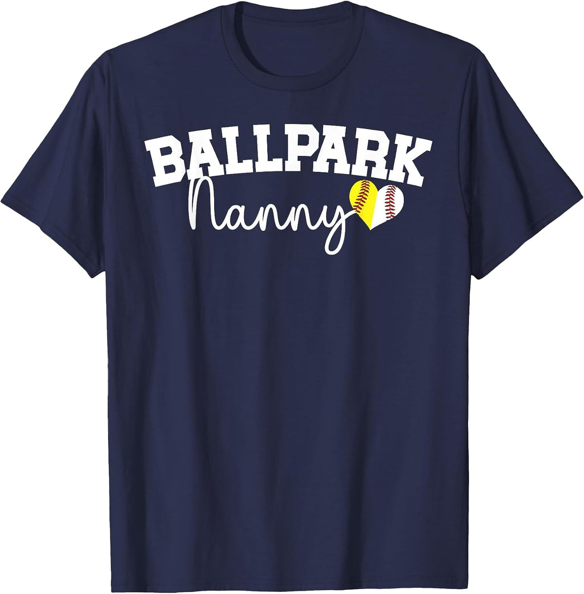 Ballpark Nanny Grandma Softball Baseball Nanny of Ballers T-Shirt - Navy Blue