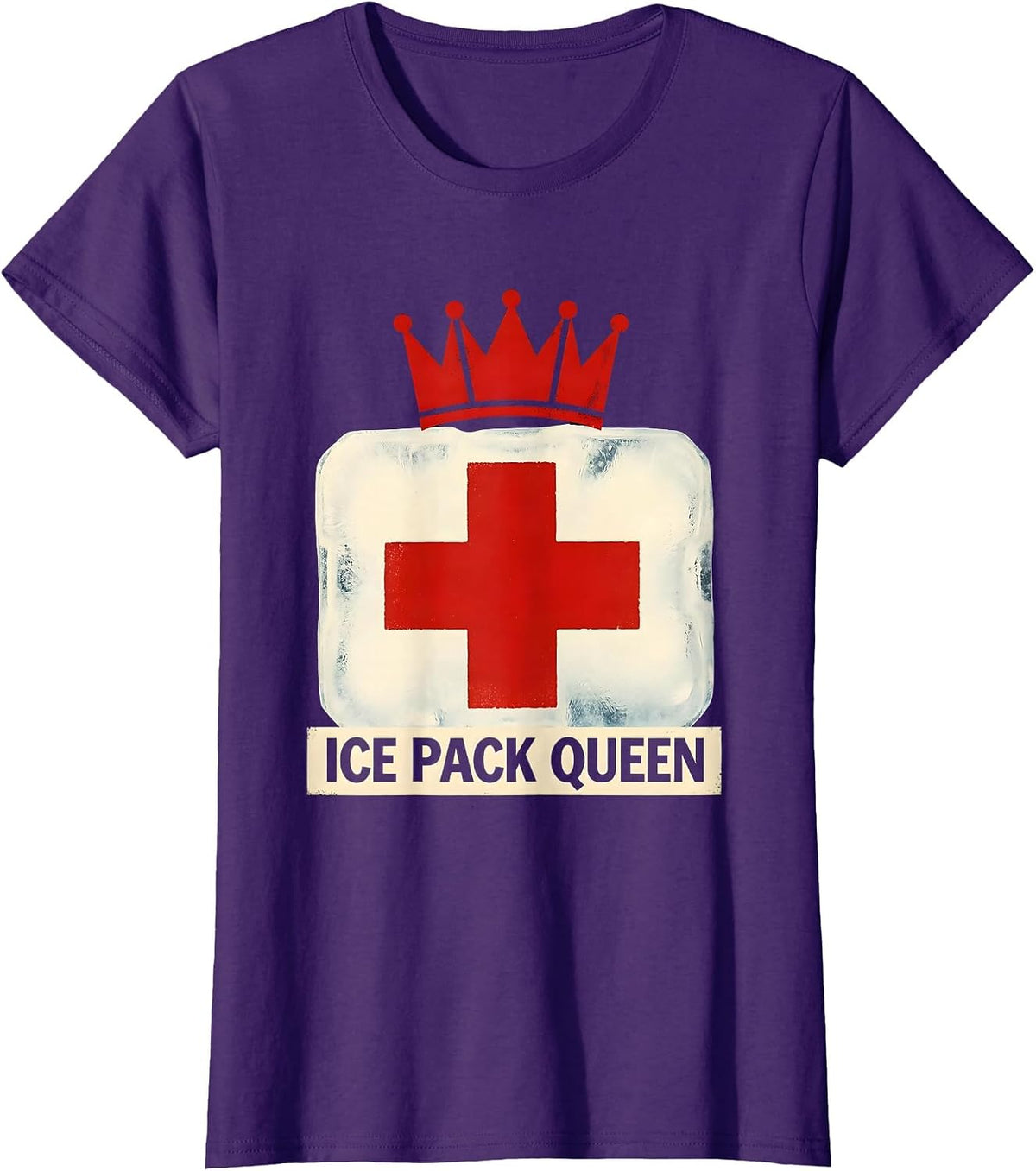 Women's Ice Pack Queen School Nurse Design T-Shirt - Purple
